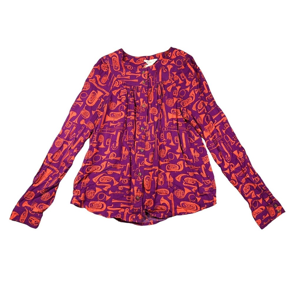 52 Conversations by Anthropologie 22 of 52 Toot Your Horn Blouse Top Size 0